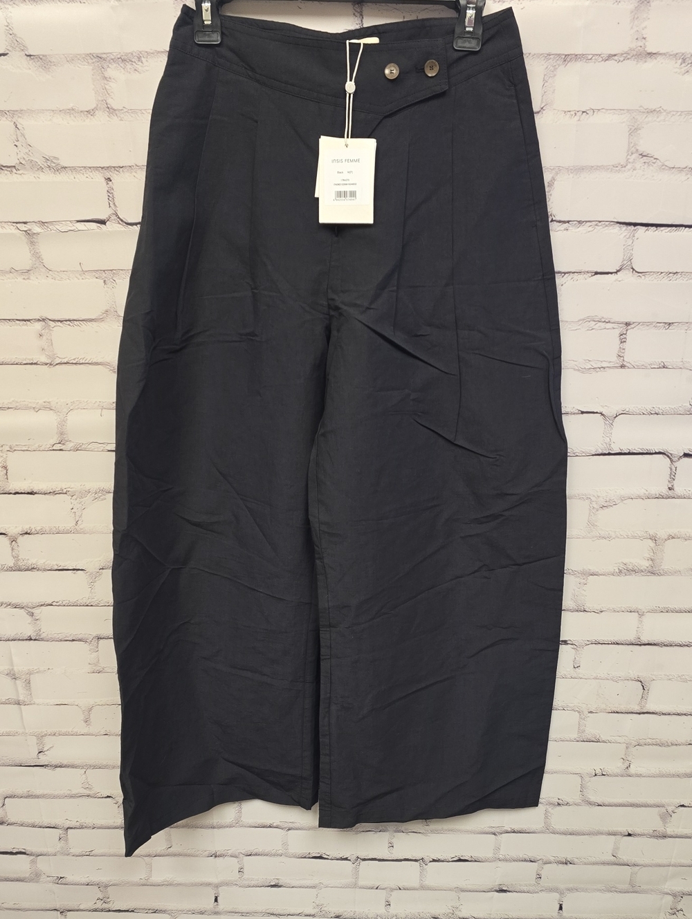 Insis Asymmetric Cotton-linen Pants- NWT- M - Picture 3 of 11